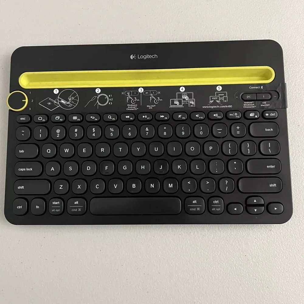 Logitech K480 Black Bluetooth Multi-Device Keyboard for PC Mac Tablet Smartphone